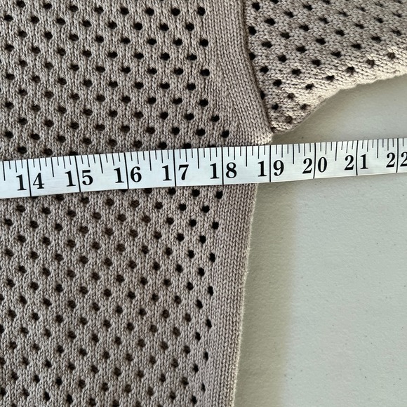 NWOT New VARLEY Lily Knit Polo Tan Perforated Quarter Zip Collared Sweater XS - Picture 8 of 13